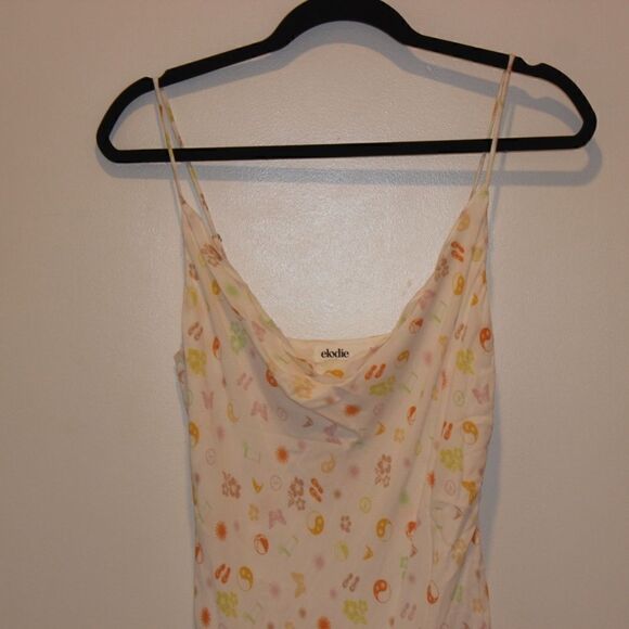 NWT Elodie White Orange Print Mini Dress Women Size Medium - Picture 3 of 10